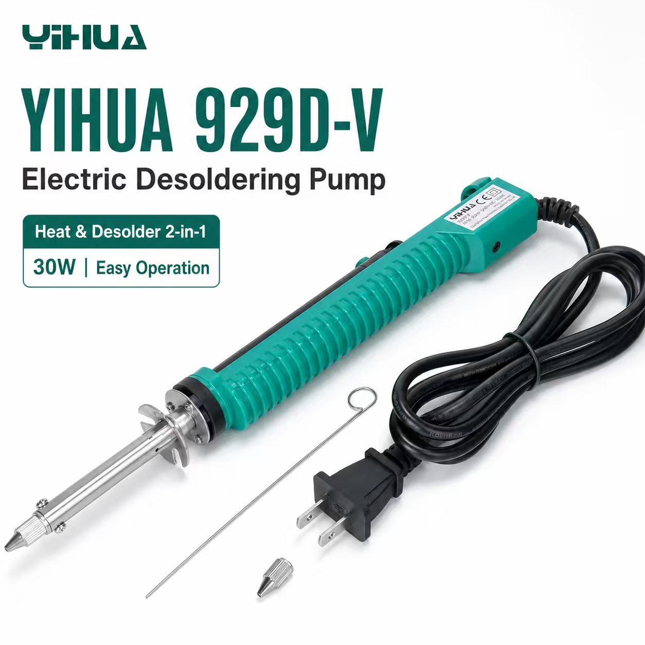 YIHUA 929D‑V 30W 2‑in‑1 Electr - Desoldering Pump Electric Vacuum Station review and price